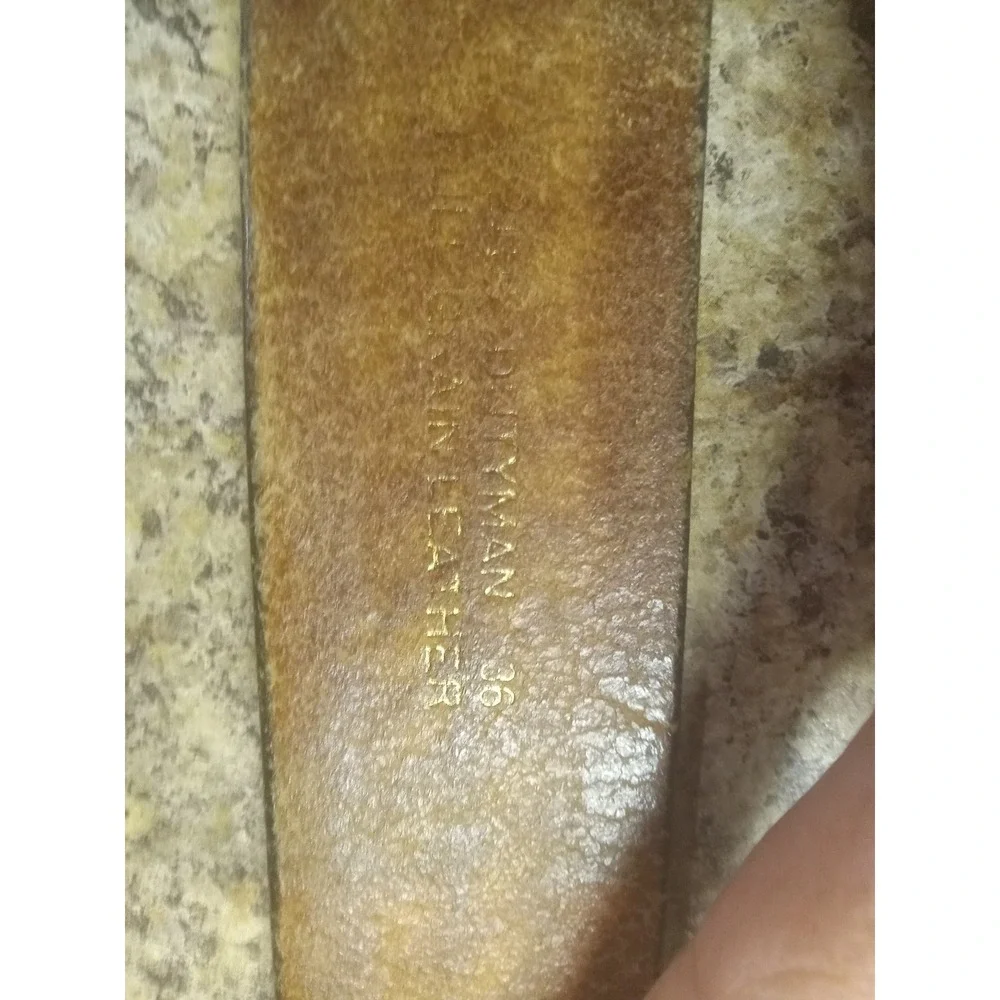 Dutyman Black Full Grain Leather Basketweave Tooled Belt Mens Size 36 Western